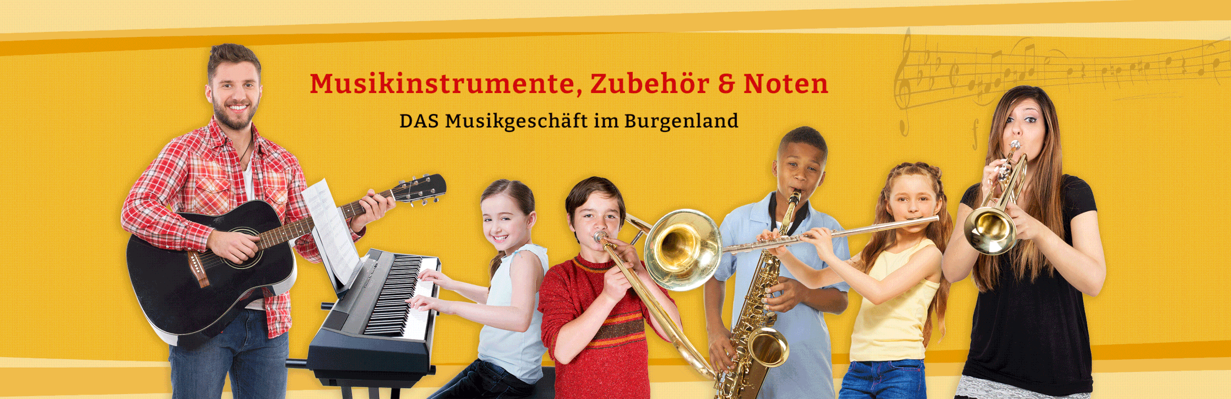 Musikgeschäft, Instrumente, Noten und mehr